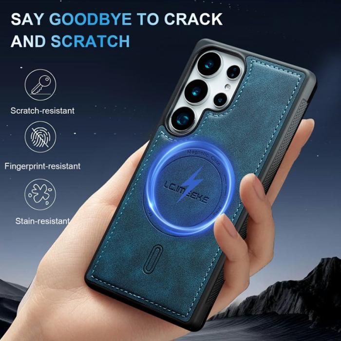 LC.imeeke - LC.IMEEKE Mobilskal för Samsung Galaxy S26 Ultra Magnetiskt Konstläder - Blå