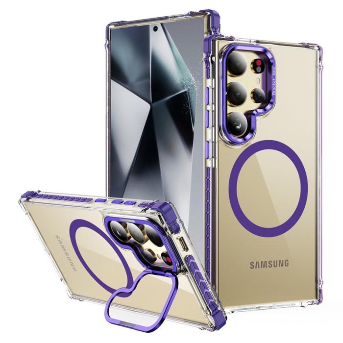 OEM - Mobilskal för Samsung Galaxy S26 Ultra Transparent med Kickstand - Lila