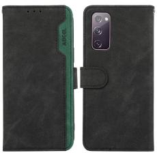 ABEEL - ABEEL Samsung Galaxy S20 FE Konstl&auml;der Pl&aring;nboksfodral RFID-Skydd - Svart