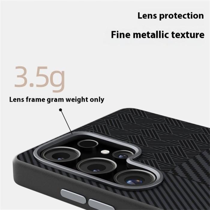 ABEEL - ABEEL Mobilskal till Samsung Galaxy S25 Ultra PC TPU Aluminium Läder - Textur 1