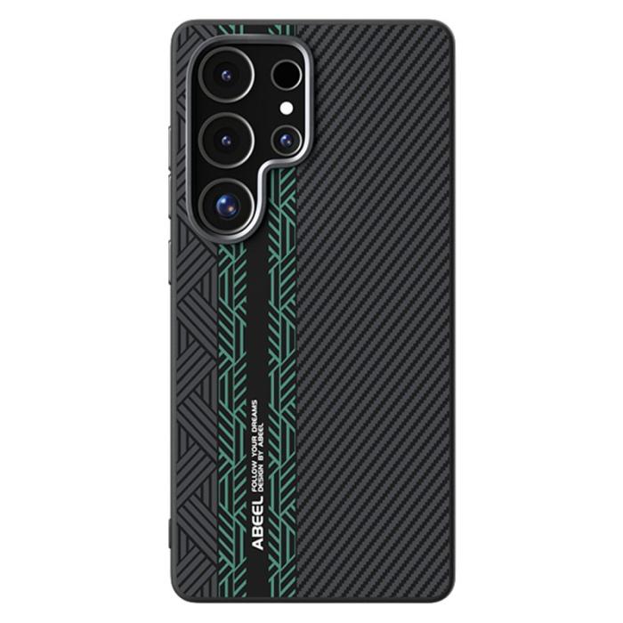 ABEEL - ABEEL Mobilskal till Samsung Galaxy S25 Ultra PC TPU Aluminium Läder - Textur 2