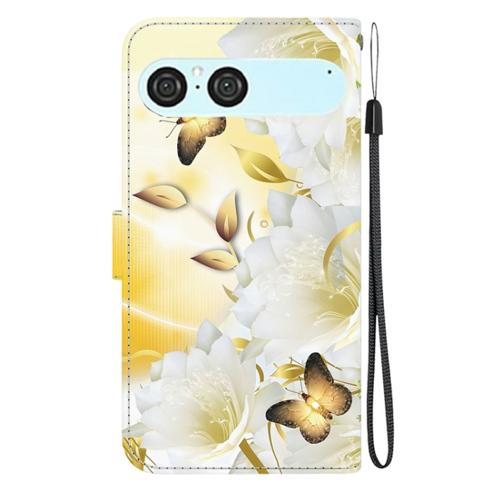 A-One Brand - Sony Xperia 10 VII Plånboksfodral Pattern Printing - Guld Flower