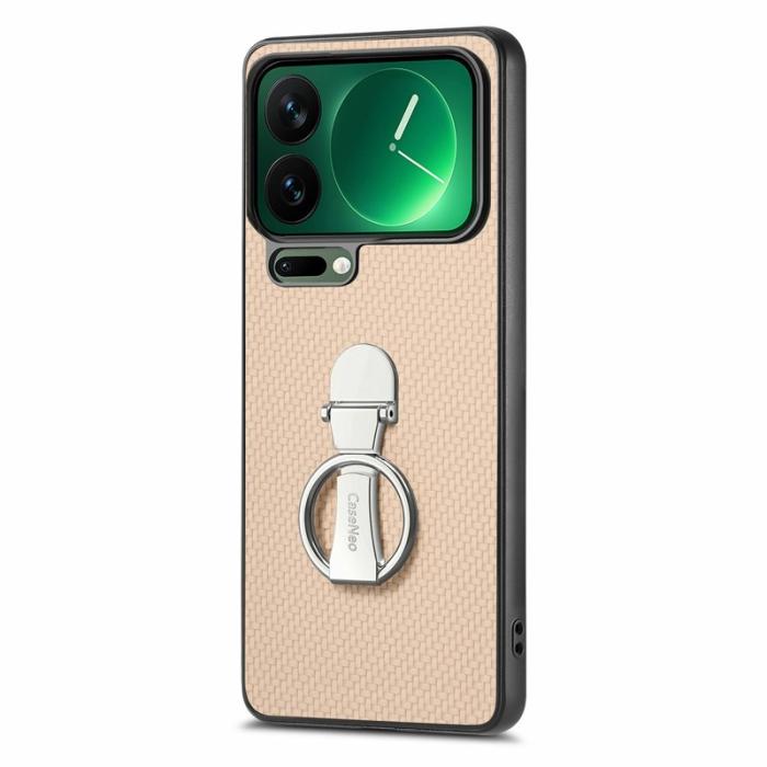CASENEO - CASENEO C1-19 för Xiaomi 17 Pro Max Fodral KonstLäder - Aprikos