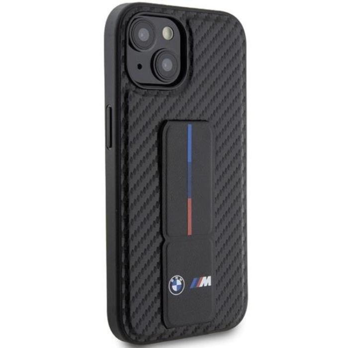 BMW - BMW iPhone 15 Mobilskal Grip Stand Smooth & Carbon - Svart