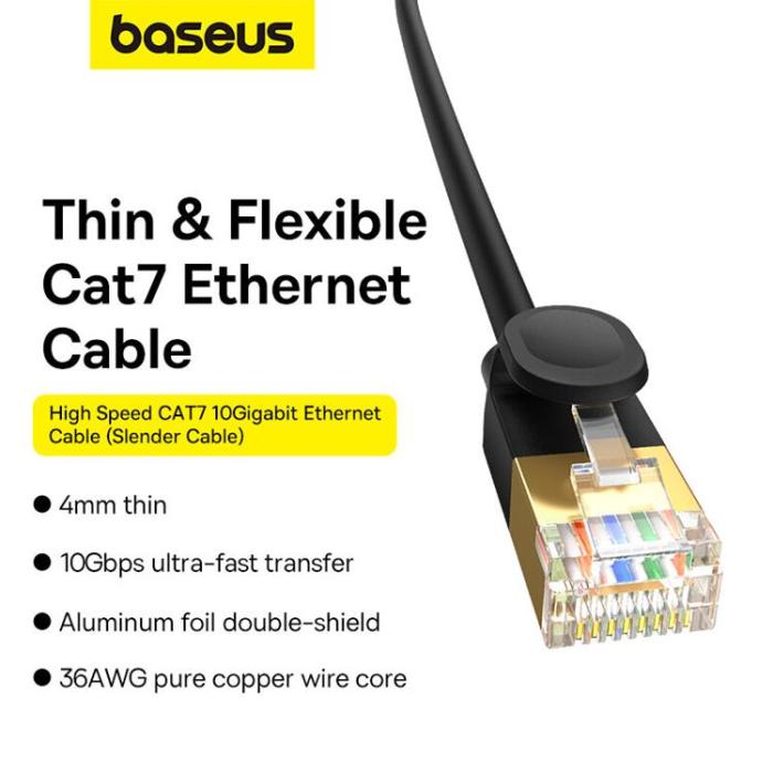 BASEUS - Baseus Nätverkskabel Fast Thin 5m - Svart