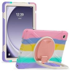 A-One Brand - Galaxy Tab A9 Plus Skal Kickstand Handle Grip - Färgglad Rosa
