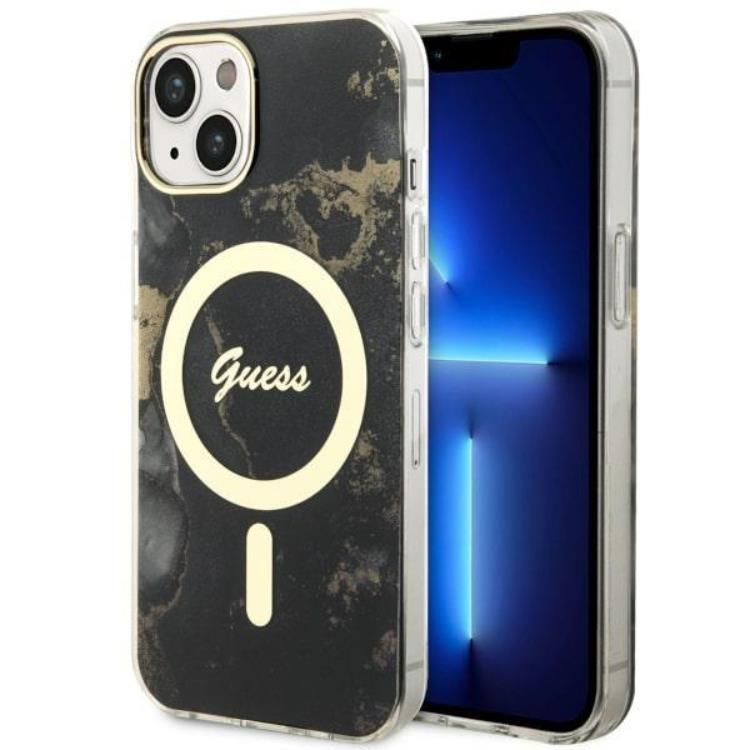 Guess iPhone 14 Plus Mobilskal MagSafe Guld Marble - Svart | 2353 | AlltMobil