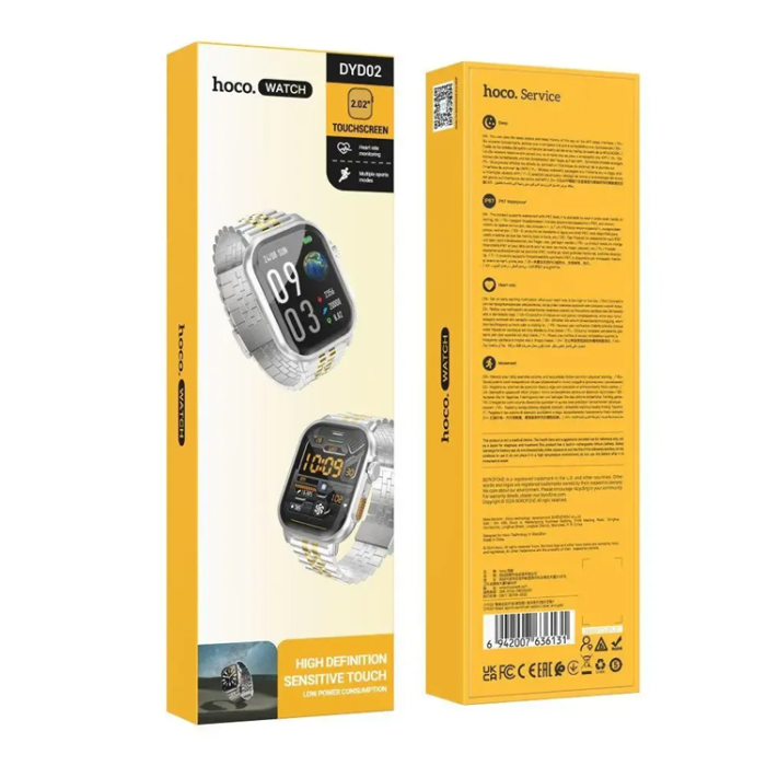 Hoco - Hoco Smartwatch DYD02 med Talk Function - Guld/Silver