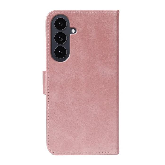 OEM - Samsung Galaxy S26 Fodral Ställ Magnetisk Stängning Äkta Läder - Roséguld