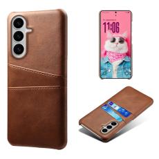 OEM - Samsung Galaxy S26 / S26 Pro Skal Dual Card Slots PU L&auml;der - Brun