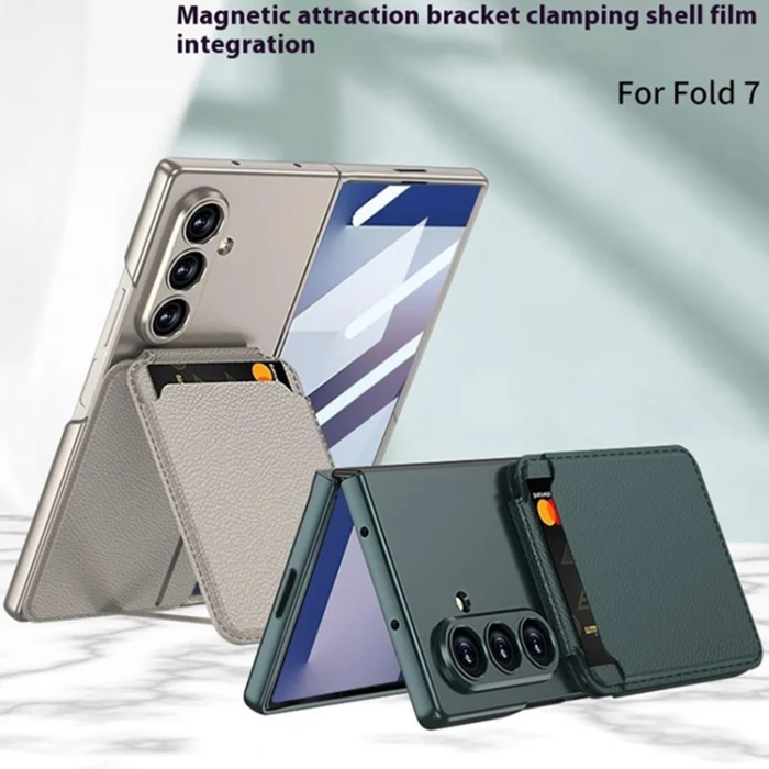 GKK - GKK Galaxy Z Fold 7 Mobilskal Magsafe Korthållare - Brun