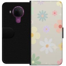 iSecrets - Pl&aring;nboksfodral till Nokia 5.4 med fejdande blommor