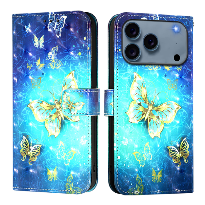 A-One Brand - iPhone 17 Pro Max Plånboksfodral Printing Pattern Med Rem