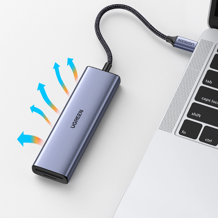 Ugreen - Ugreen 6in1 HUB USB-C Till HDMI, SD/TF Kortläsare, 3xUSB-A 3.0