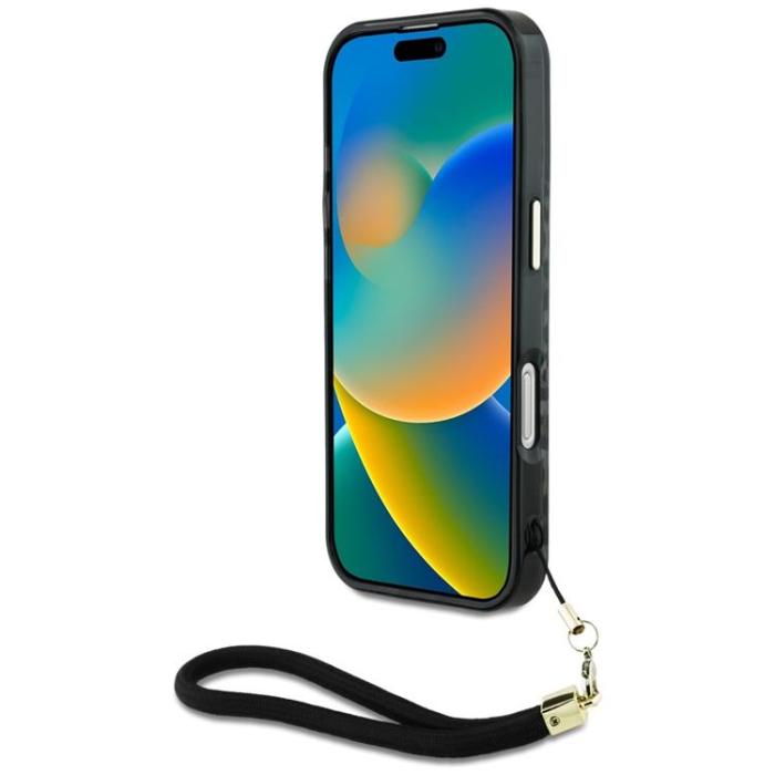 Guess - Guess iPhone 16 Pro Max Mobilskal MagSafe IML Leopard Triangle Strap