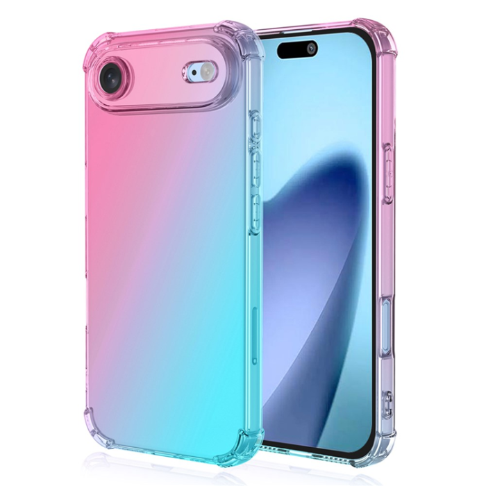 A-One Brand - iPhone Air Mobilskal Gradient Color TPU Anti-Drop - Rosa/Grön