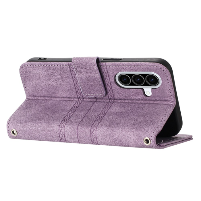 A-One Brand - Galaxy A17 / A26 Plånboksfodral Imprinted Läder - Lila