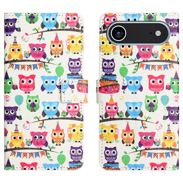 iPhone Air Plånboksfodral Pattern Print - Ugglor klistermärke | 2353 | AlltMobil