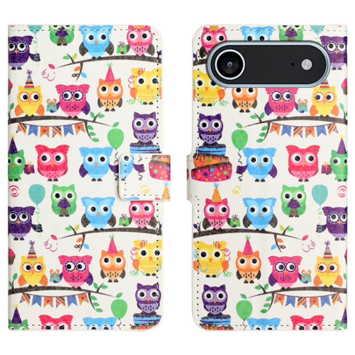A-One Brand - iPhone Air Plånboksfodral Pattern Print - Ugglor klistermärke