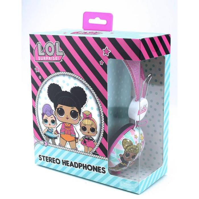 UTGATT1 - LOL Hörlurar On-Ear 90dB Glitter Glam - Rosa