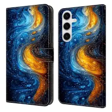 OEM - Samsung Galaxy S26 Fodral &Auml;kta L&auml;der M&ouml;nstertryck - Liquid
