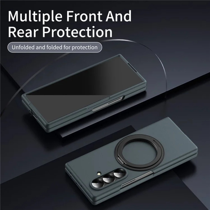 A-One Brand - Galaxy Z Fold7 5G Mobilskal Ring Kickstand Hård PC - Grön