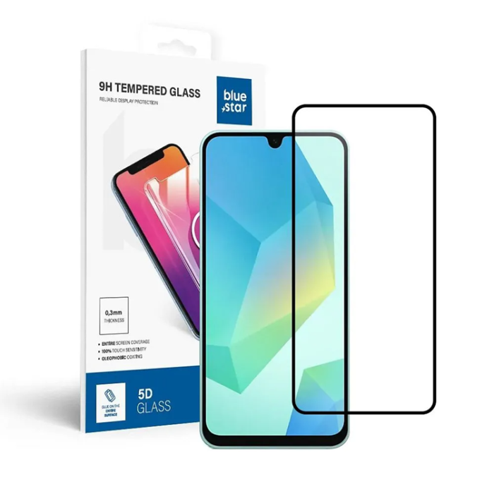 Blue Star - Blue Star Galaaxy A16 5G Härdat Glas Skärmskydd 5D - Svart