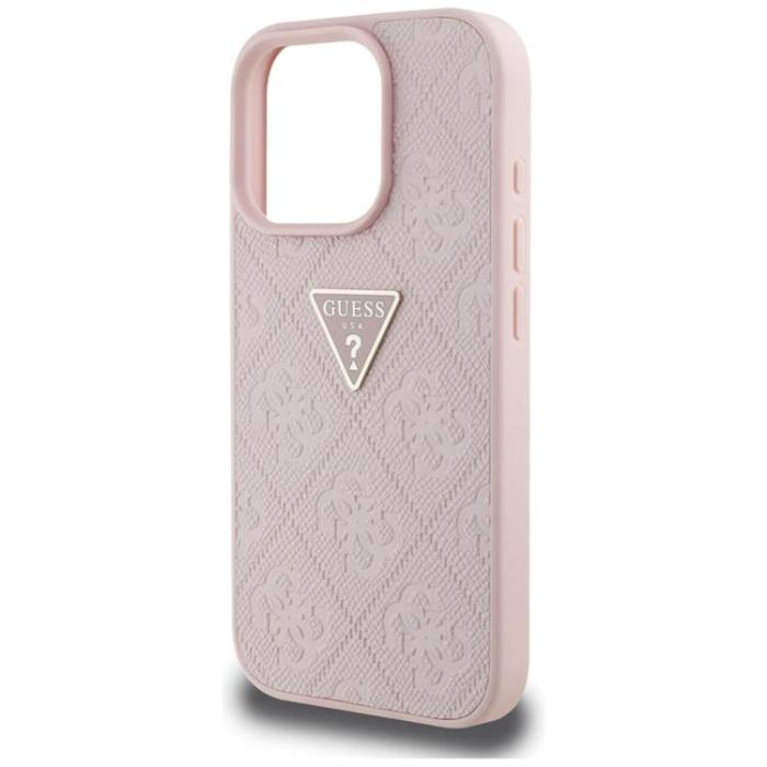 Guess - Guess iPhone 16 Pro Max Mobilskal Hot Stamp 4G Triangle Logo - Rosa