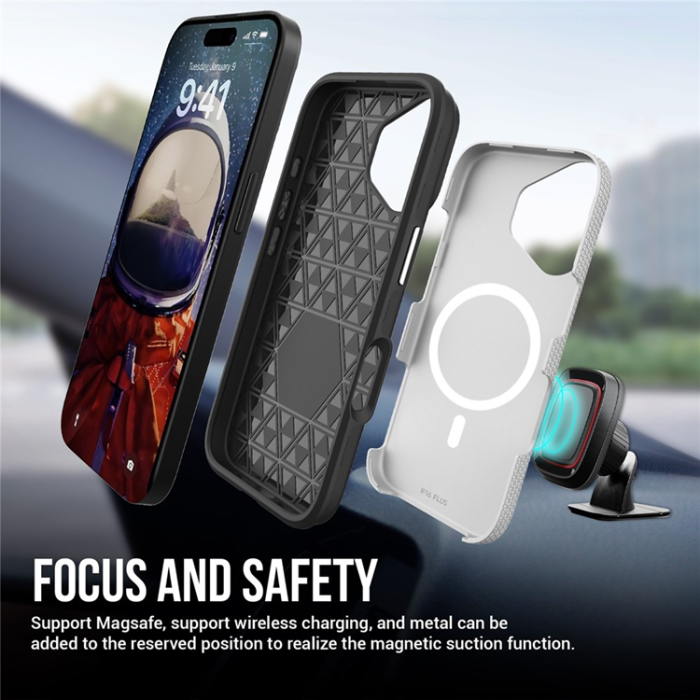 A-One Brand - iPhone 17 Mobilskal MagSafe Protective TPU+PC - Silver