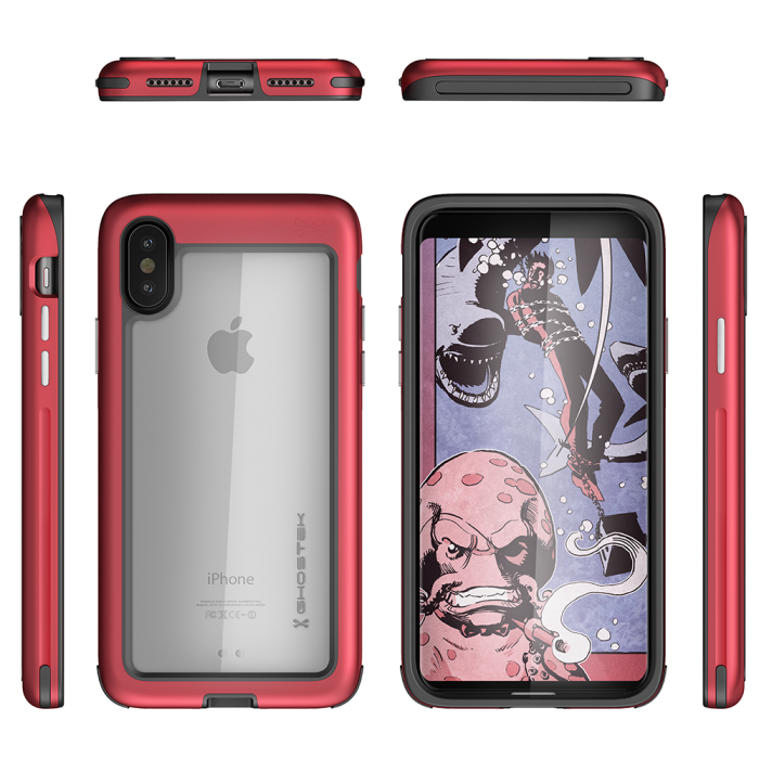 Ghostek - Ghostek Atmoic Slim Skal till Apple iPhone XS / X - Röd