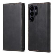 OEM - Samsung Galaxy S26 Ultra Pl&aring;nboksfodral RFID Skydd Konstl&auml;der - Svart