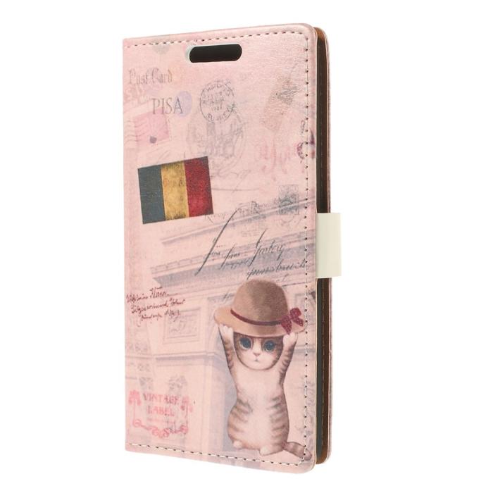 UTGATT5 - Plånboksfodral till LG G3 (Cute Cat & French Flag)