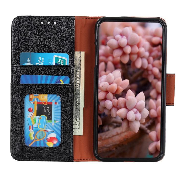 OEM - Äkta Läder plånboksfodral till Google Pixel 4A - Svart