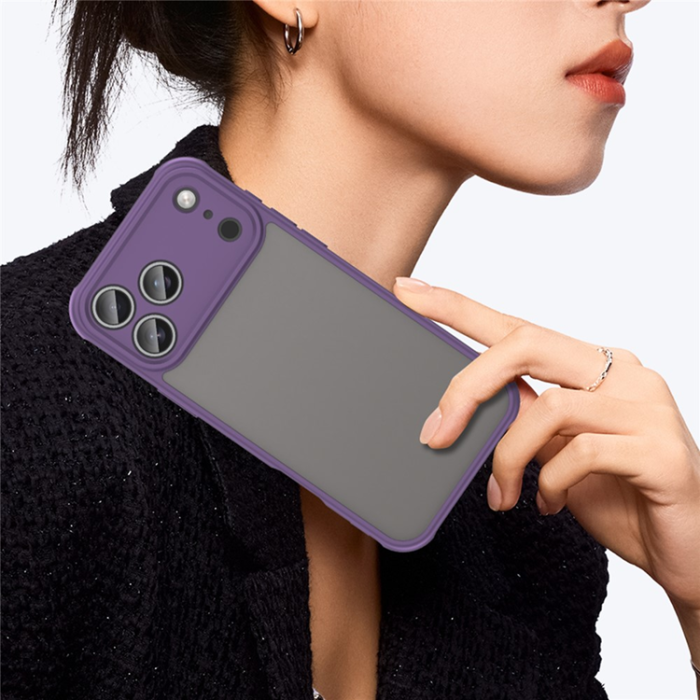 A-One Brand - iPhone 17 Pro Mobilskal Frostade krockkuddar Drop Proof - Lila