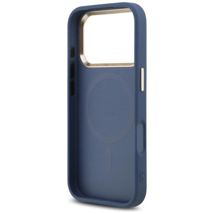 Guess - Guess iPhone 17 Pro Mobilskal MagSafe 4G Triangle Logo - Blå Guld