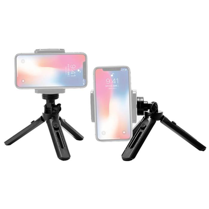 Ruhtel - Mini Tripod telefonhållare selfie stick GoPro Svart