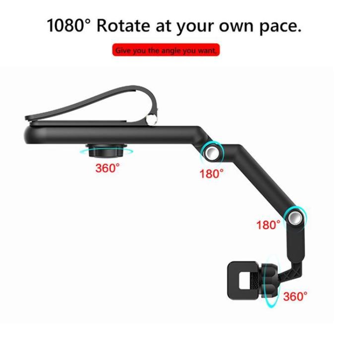 OEM - Mobilhållare 360 Degree Sun Visor - Svart