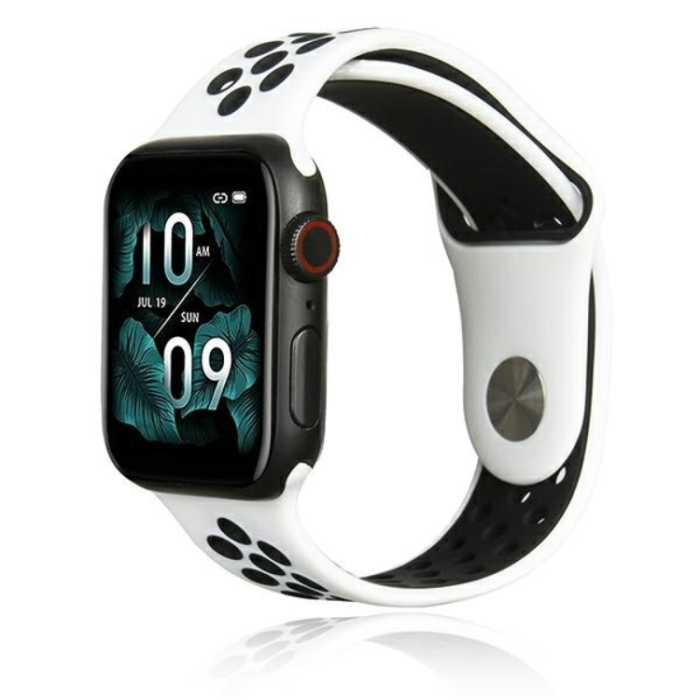 Beline - Beline Apple Watch (38/40/41mm) Armband Sport Silikon - Svart/Vit
