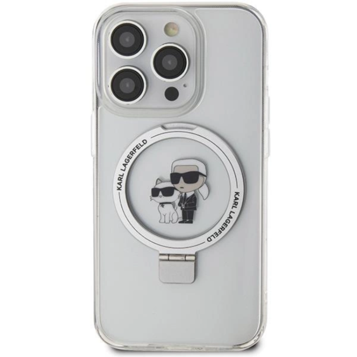 KARL LAGERFELD - Karl Lagerfeld iPhone 14 Pro Mobilskal MagSafe Ringställ - Vit