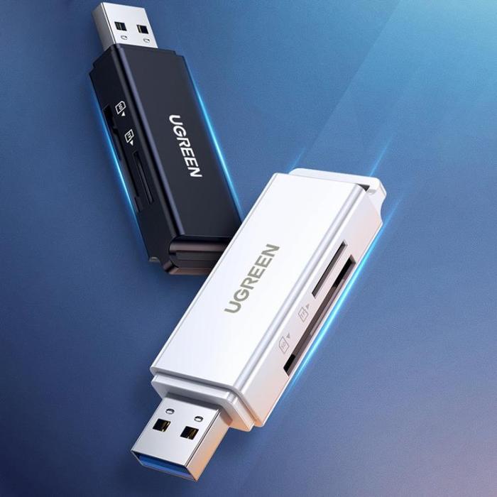 Ugreen - Ugreen Bärbar TF/SD Kortläsare För USB 3.0 - Svart