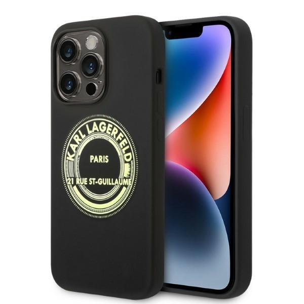 Karl Lagerfeld Mobilskal till iPhone 14 Pro MagSafe Silikon RSG - Svart
