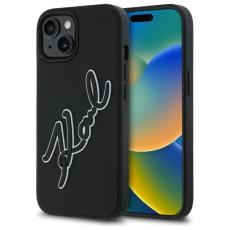 KARL LAGERFELD - Karl Lagerfeld iPhone 15 Skal MagSafe 3D Rubber Signature Svart