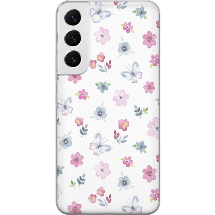 iSecrets - Mobilskal till Samsung Galaxy S22 5G med Blommor och fjärillar