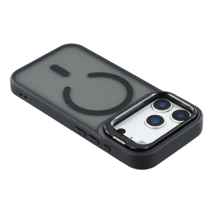 A-One Brand - iPhone 17 Pro Mobilskal MagSafe Lins Kickstand - Titansvart
