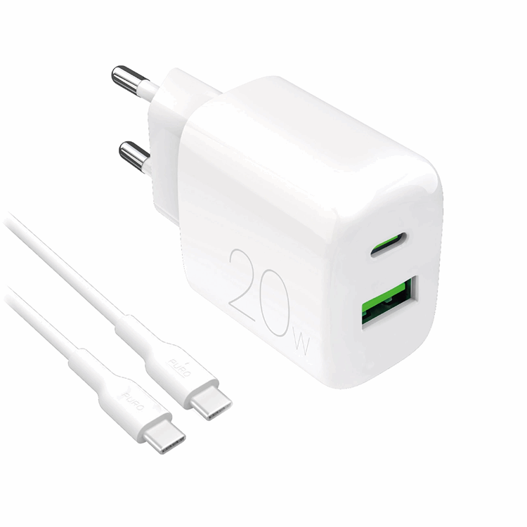 Puro Snabbladdare 20W + USB-C - USB-C Kabel 1.2m Polite | 505295 | AlltMobil