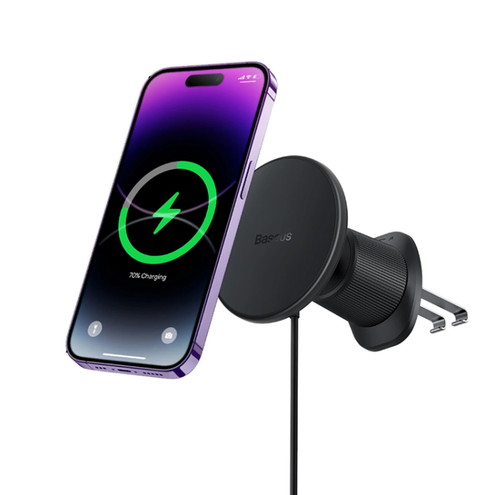 BASEUS - Baseus Magnetisk Bilhållare för iPhone med 15W Trådlös Laddare