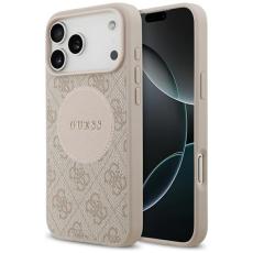 Guess - Guess iPhone 17 Pro Max Mobilskal MagSafe 4G Circle Classic Logo - Rosa