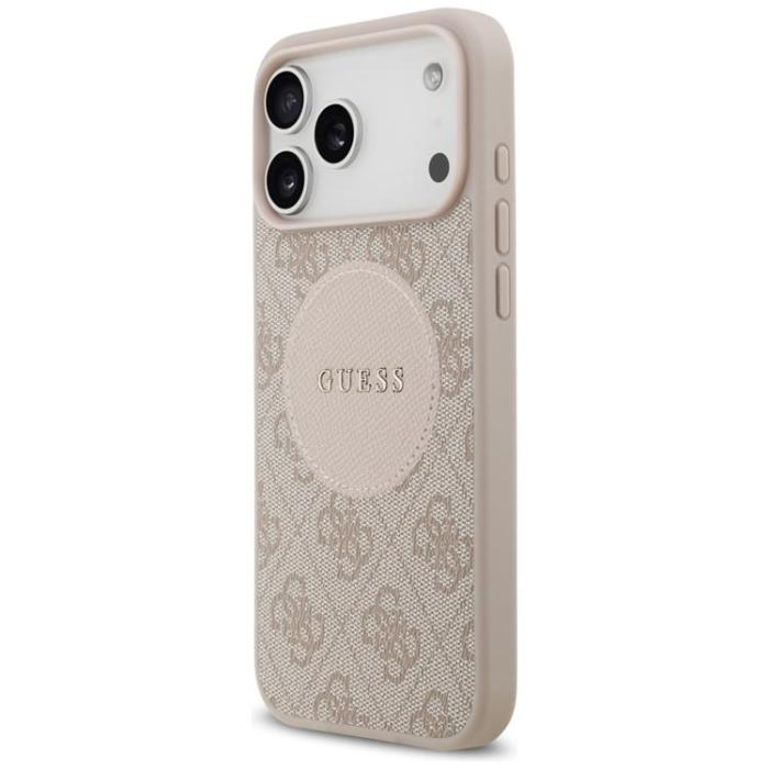 Guess - Guess iPhone 17 Pro Max Mobilskal MagSafe 4G Circle Classic Logo - Rosa