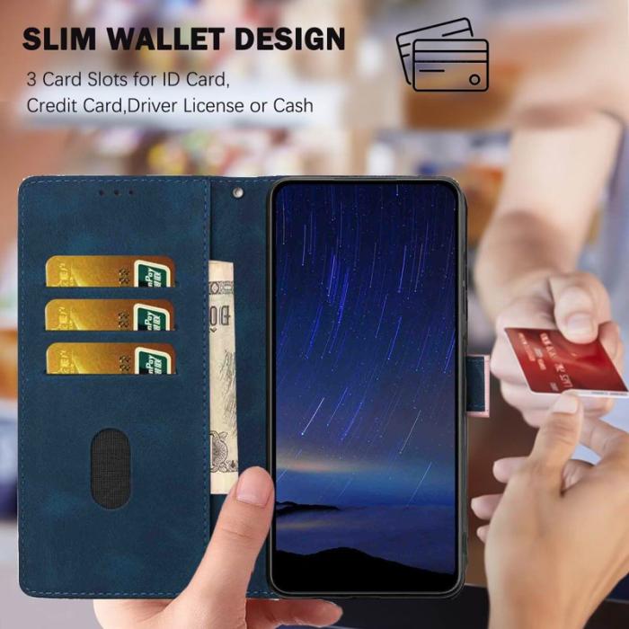 OEM - Samsung Galaxy A37 Plånboksfodral Konstläder Ställ Skydd - Blå