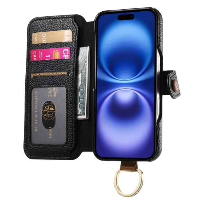 A-One Brand - iPhone 17 Pro Max Konstläder Plånboksfodral RFID-Skydd Zipper